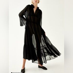NWT. Limited Edition H&M Black Sheer Maxi Dress Size M & L **sold out**